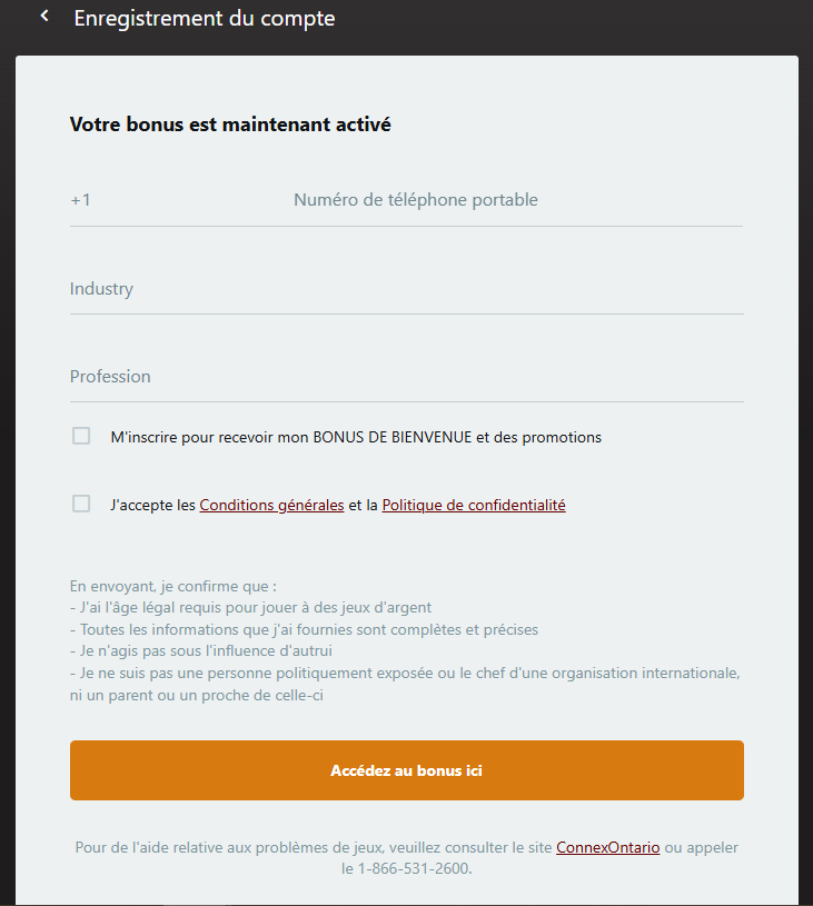 Étape 6 : ajout du numéro de téléphone et acceptation des conditions
