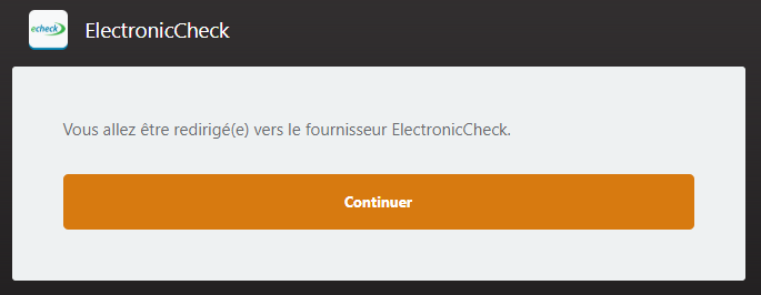 Sélection du fournisseur de paiement eCheck