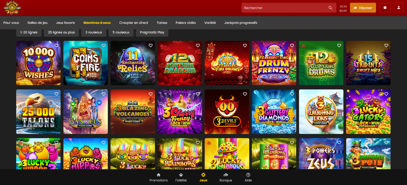 Sélection de machines à sous populaires sur Golden Tiger Casino