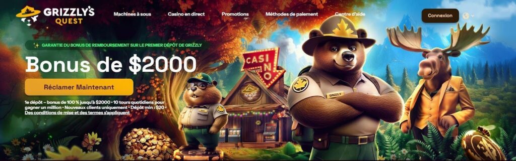 Page d’accueil Grizzly Quest