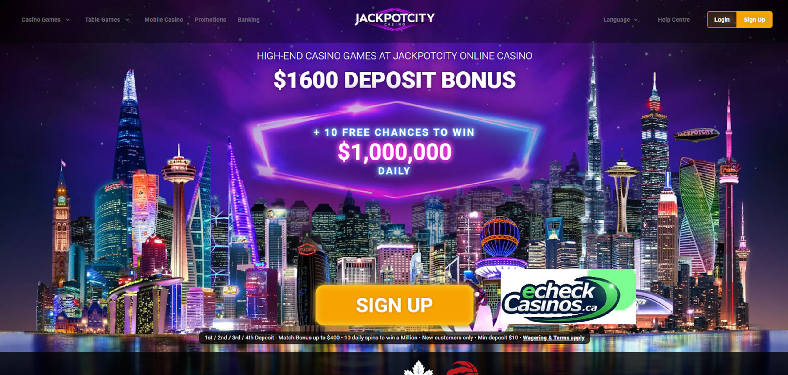 Jackpot City Casino eCheck Review