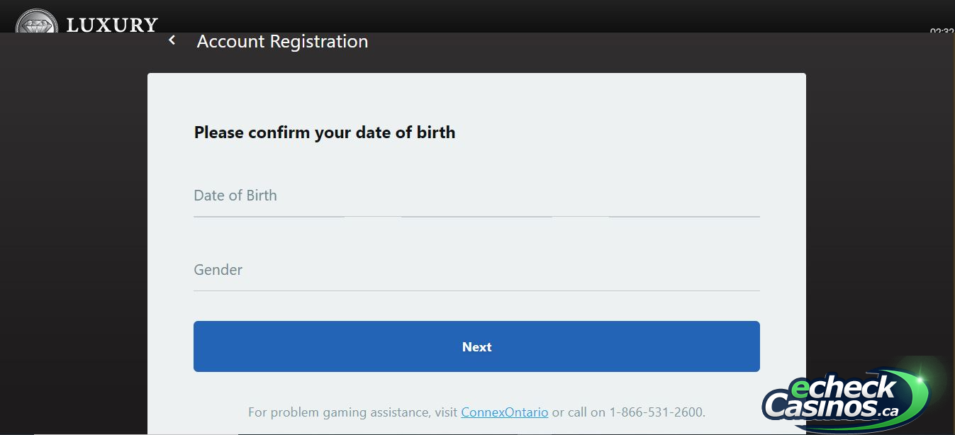 registration prompt screenshot 2: date of birth