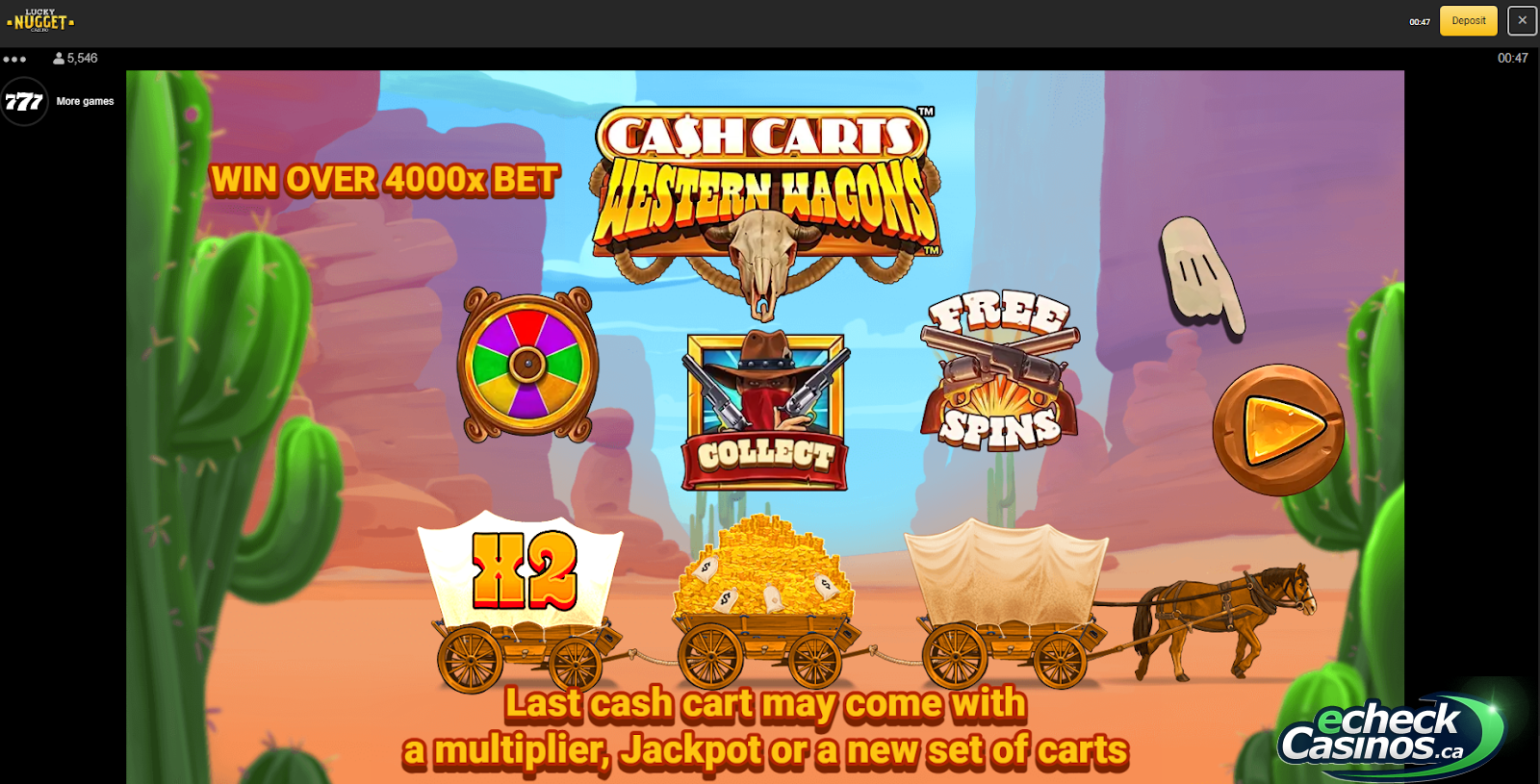 Cash Carts Western Wagons Slots 2