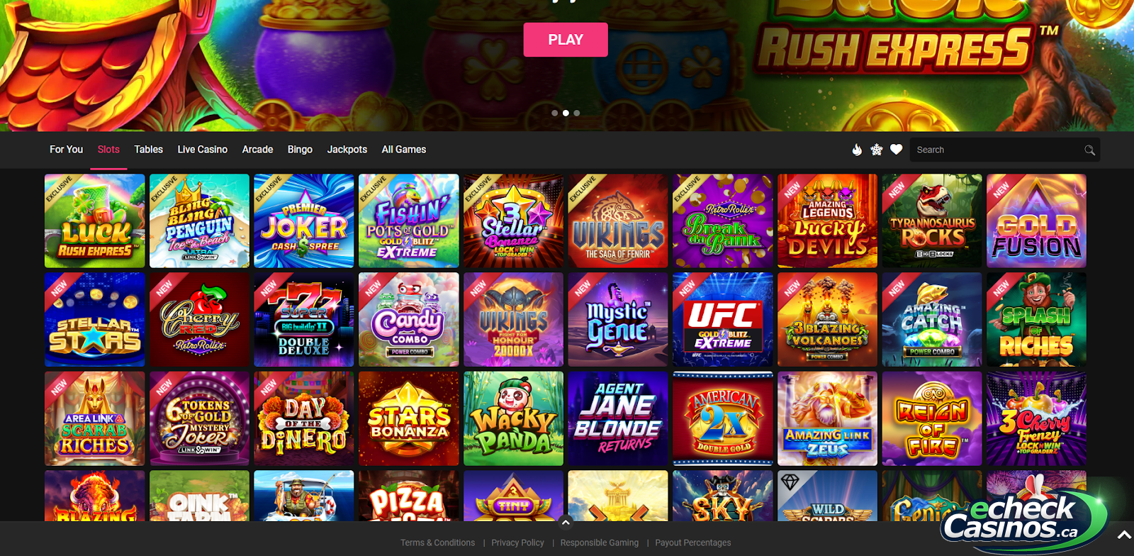 Spin Galaxy Slot Machine Selection