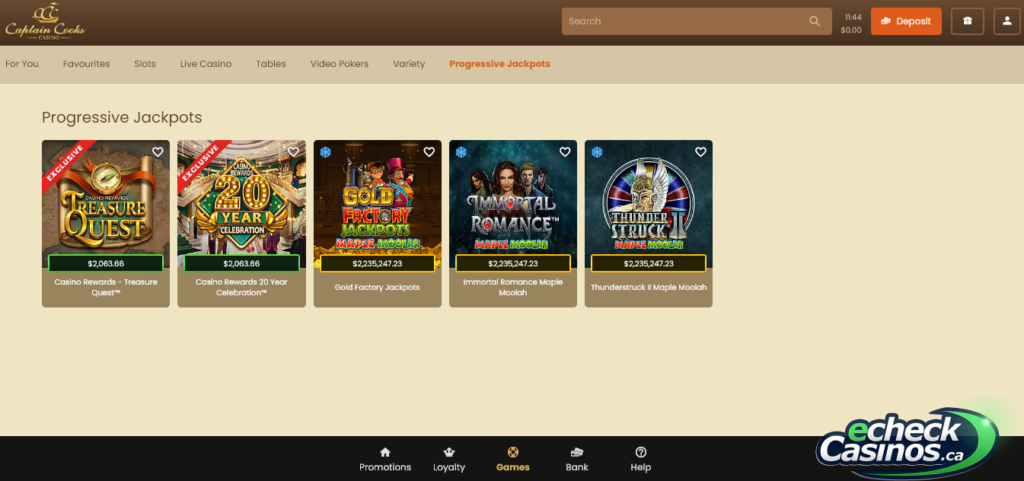 Captain Cooks Casino: Set Sail for Treasure with eChecks