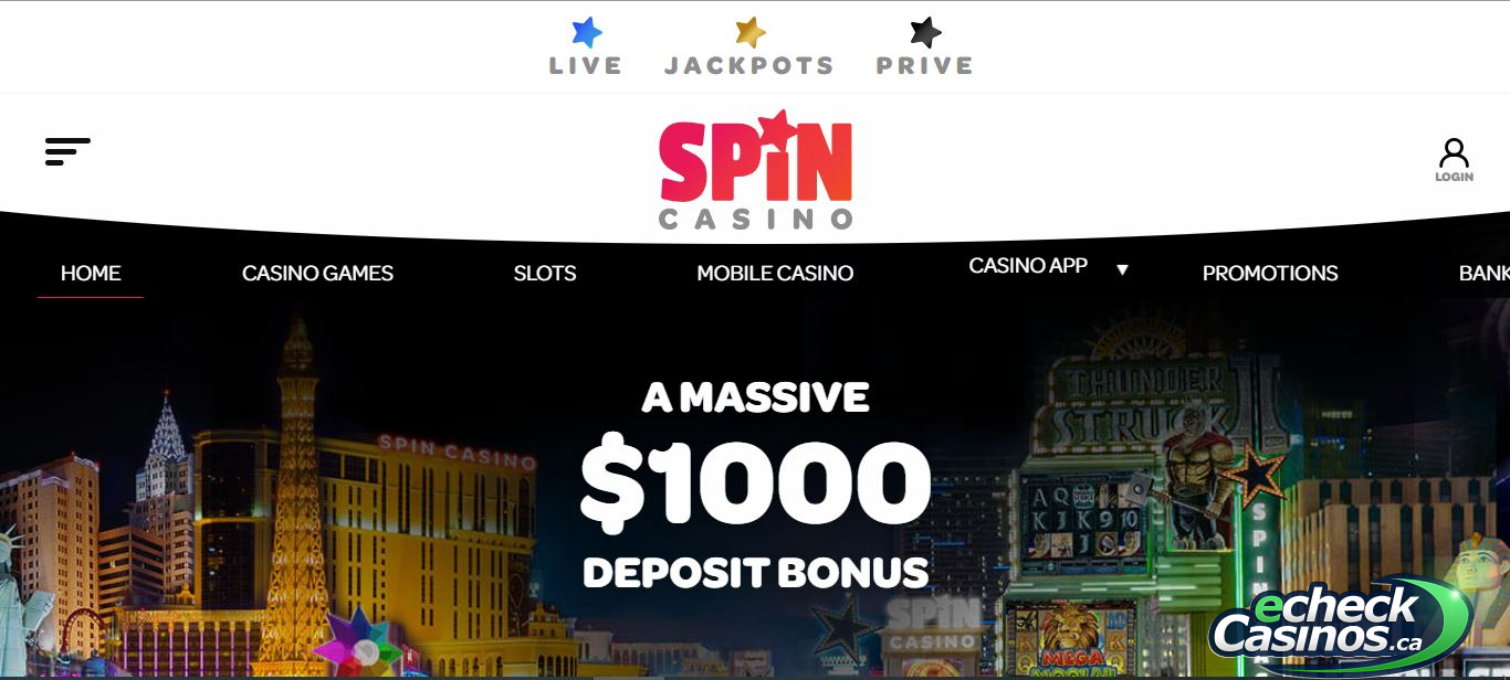 How Spin Casino website looks today in 2024