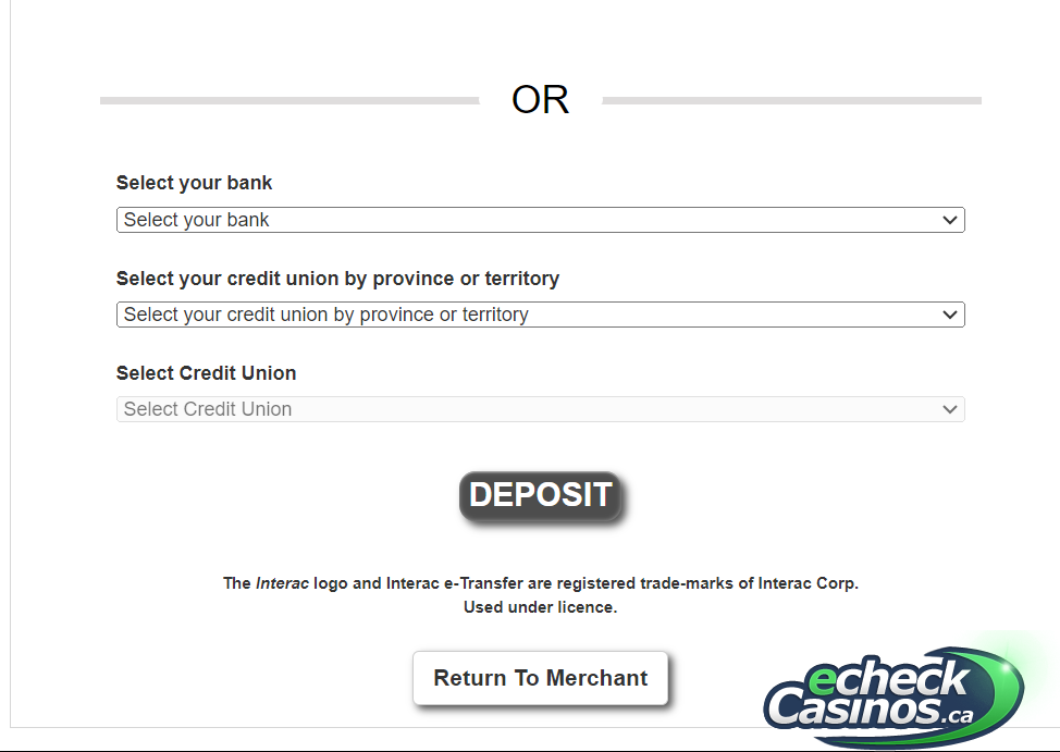 Gigadat manual selection field for your bank