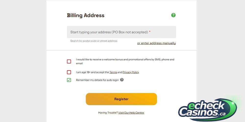 Grizzly’s Quest Casino Sign-Up Page Step 3