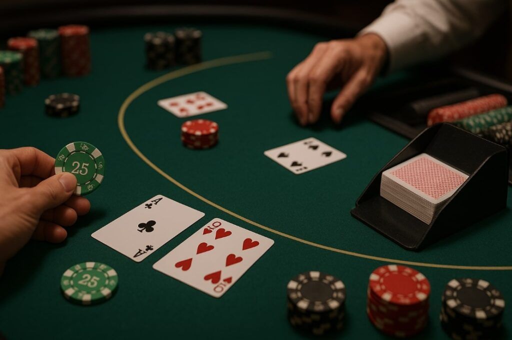 Playing blackjack